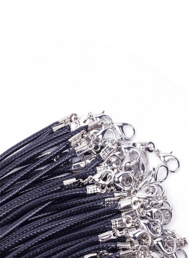 BFANGZ Necklace Cord,Black Necklace String Rope with Clasp, 20 Inch Black Waxed Cotton Cord Necklace Bulk for Charms Pendants, Bracelets, Necklaces, Jewelry Making Supplies and Beading Supplies(20pcs) - Image 5